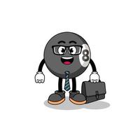 billiard ball mascot as a businessman vector