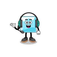 Mascot Illustration of ice block as a customer services vector