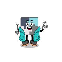 Illustration of jigsaw puzzle mascot as a dentist vector