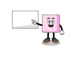 marshmallow illustration doing a presentation vector