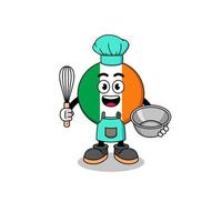 ilustración de la bandera de irlanda como chef de panadería vector