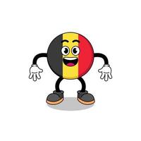 belgium flag cartoon with surprised gesture vector