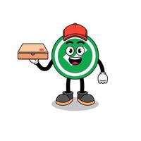 check mark illustration as a pizza deliveryman vector