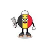 Mascot of belgium flag as a butcher vector