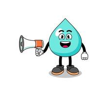 water cartoon illustration holding megaphone vector