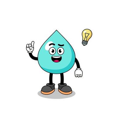 water cartoon with get an idea pose
