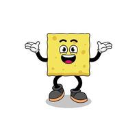 sponge cartoon searching with happy gesture vector