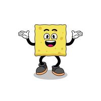 sponge cartoon searching with happy gesture vector