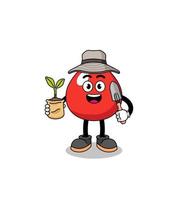 Illustration of blood cartoon holding a plant seed vector