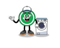 check mark illustration as a laundry man vector
