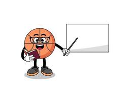 caricatura de mascota del profesor de baloncesto vector