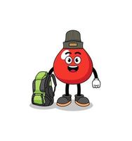 Illustration of blood mascot as a hiker vector
