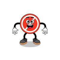 stop sign cartoon with surprised gesture vector