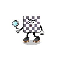 Mascot of chessboard searching vector