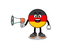 germany flag cartoon illustration holding megaphone vector