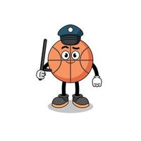 ilustración de dibujos animados de la policía de baloncesto vector