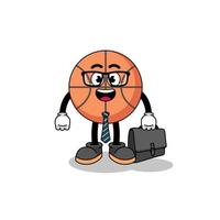 mascota de baloncesto como hombre de negocios vector