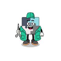 Illustration of jigsaw puzzle mascot as a surgeon vector