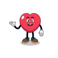 love cartoon with welcome pose vector