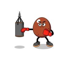 Illustration of chocolate egg boxer vector
