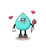 water mascot falling in love vector