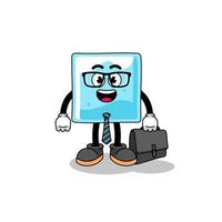 ice block mascot as a businessman vector