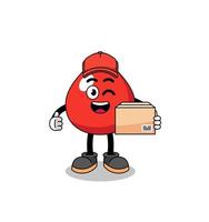 blood mascot cartoon as an courier vector