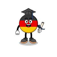 mascota de la bandera de alemania con pose de graduación vector