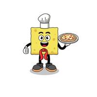 Illustration of sponge as an italian chef vector