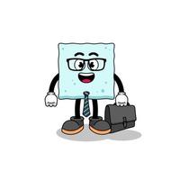 sugar cube mascot as a businessman vector