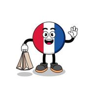 caricatura, de, francia, bandera, compras vector