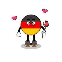 mascota de la bandera de alemania enamorarse vector