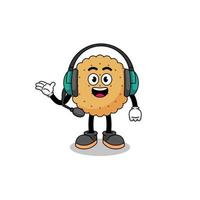 Mascot Illustration of biscuit round as a customer services vector