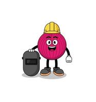 Mascot of onion red as a welder vector