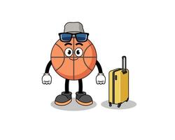 basketball mascot doing vacation vector
