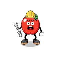 Character Illustration of apple with 404 error vector