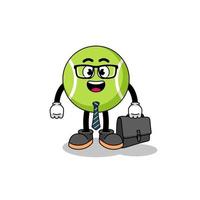 tennis ball mascot as a businessman vector