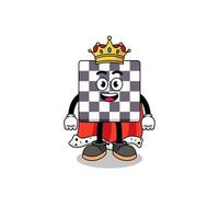 ilustración de mascota del rey del tablero de ajedrez vector