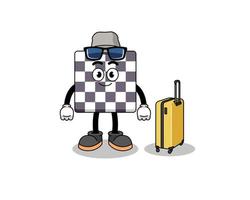 chessboard mascot doing vacation vector