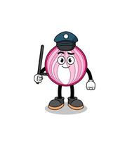 Cartoon Illustration of sliced onion police vector