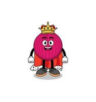 ilustración de la mascota del rey cebolla roja vector