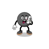 Character Illustration of billiard ball with tongue sticking out vector