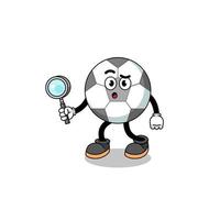 mascota de búsqueda de balón de fútbol vector