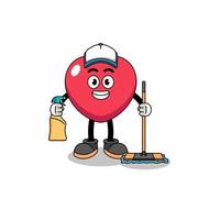 Character mascot of love as a cleaning services vector