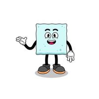 sugar cube cartoon with welcome pose vector