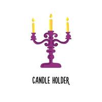 Candelabra candlestick with three candles vector