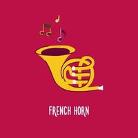 Image of a musical classical instrument french horn vector
