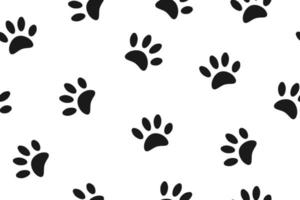 Rabbit paws. Seamless pattern with small black footprints of a hare on a white background. vector