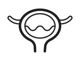 Bladder icon vector in outline simple style. Cystitis symbol is shown. Nephropathy, renal failure, diseases