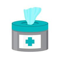 Wet wipes vector isolated on the white background. Disinfection body hygiene sign, icon illustration. Hand sanitizer element, antiseptic napkins.